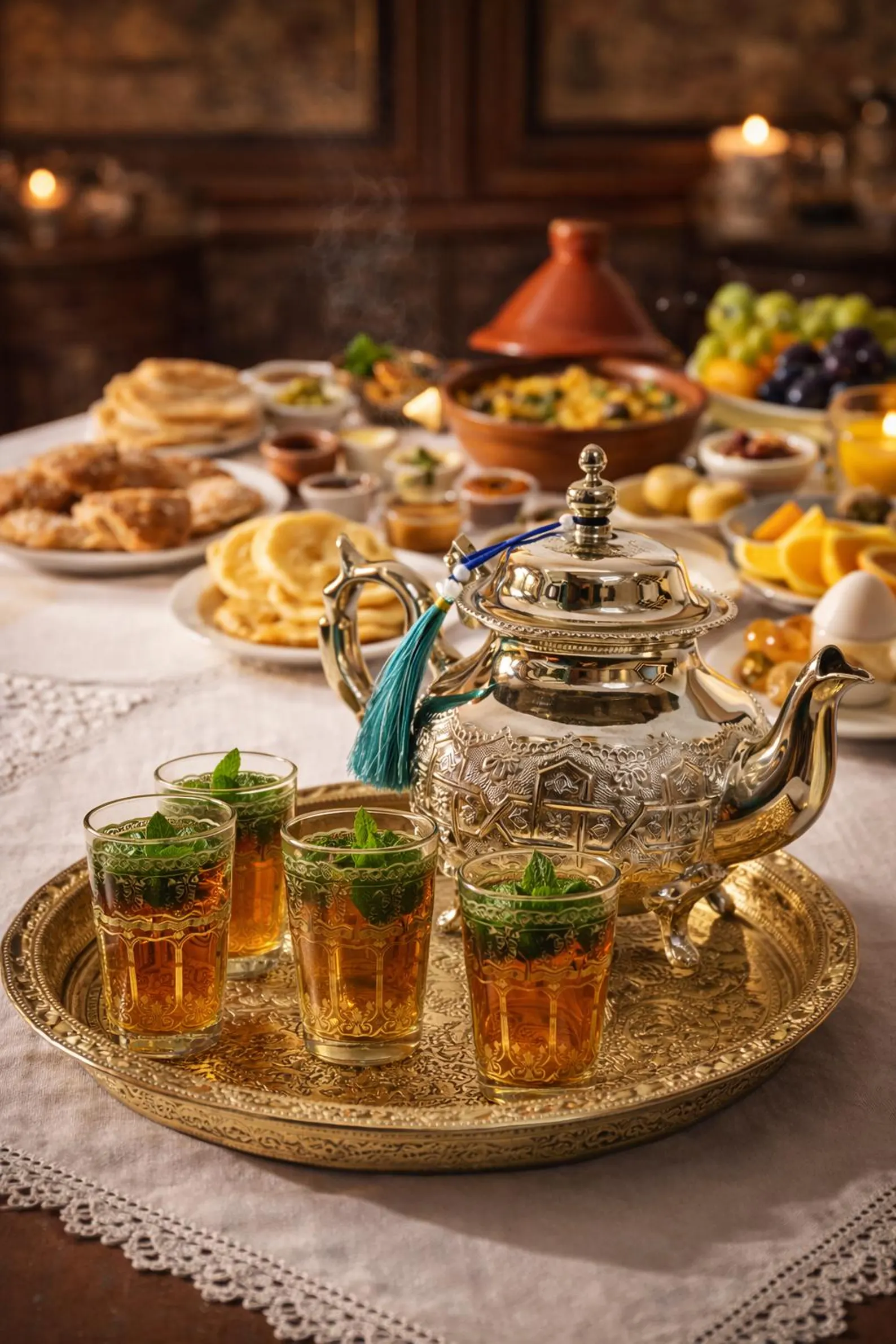 Hand-Engraved Silver Teapot from Fès — view 3