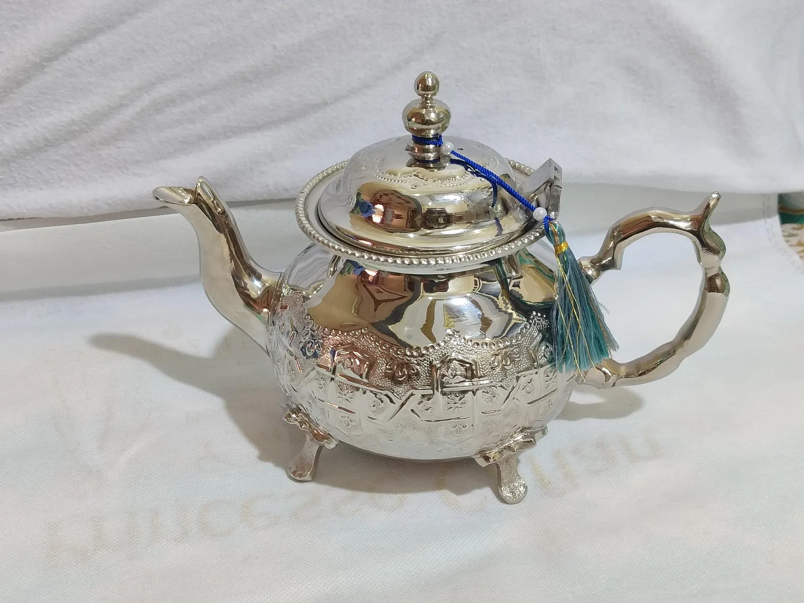 Hand-Engraved Silver Teapot from Fès — view 4