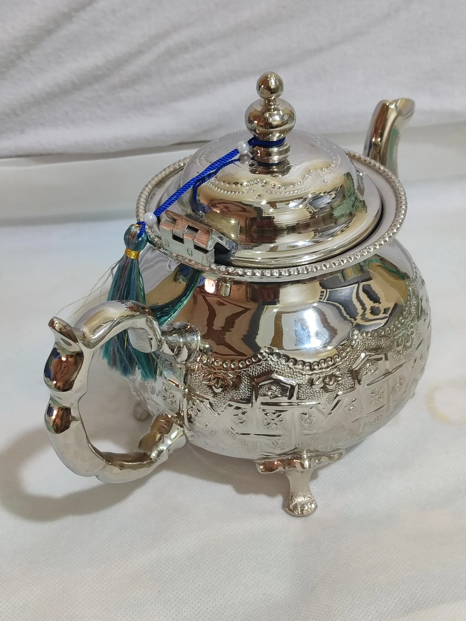 Hand-Engraved Silver Teapot from Fès — view 5