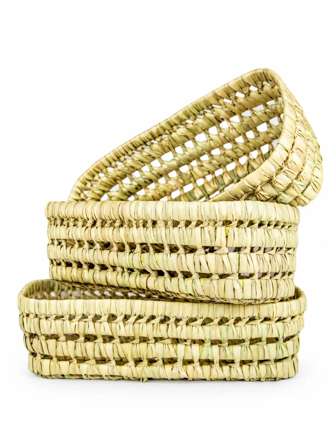 Handwoven Moroccan Raffia Basket, Handmade Tétouan Storage & Market Baskets