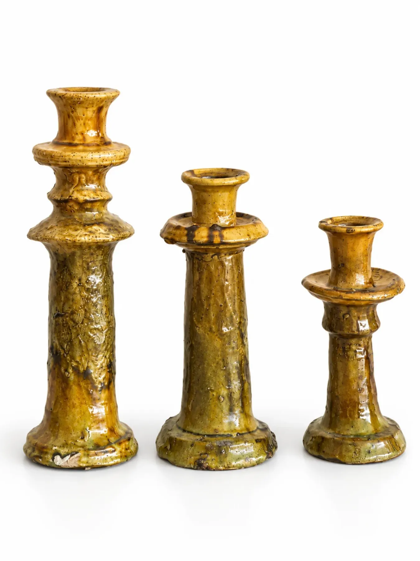 Tamegroute Ceramic Candle Holder Set  Handmade from Morocco