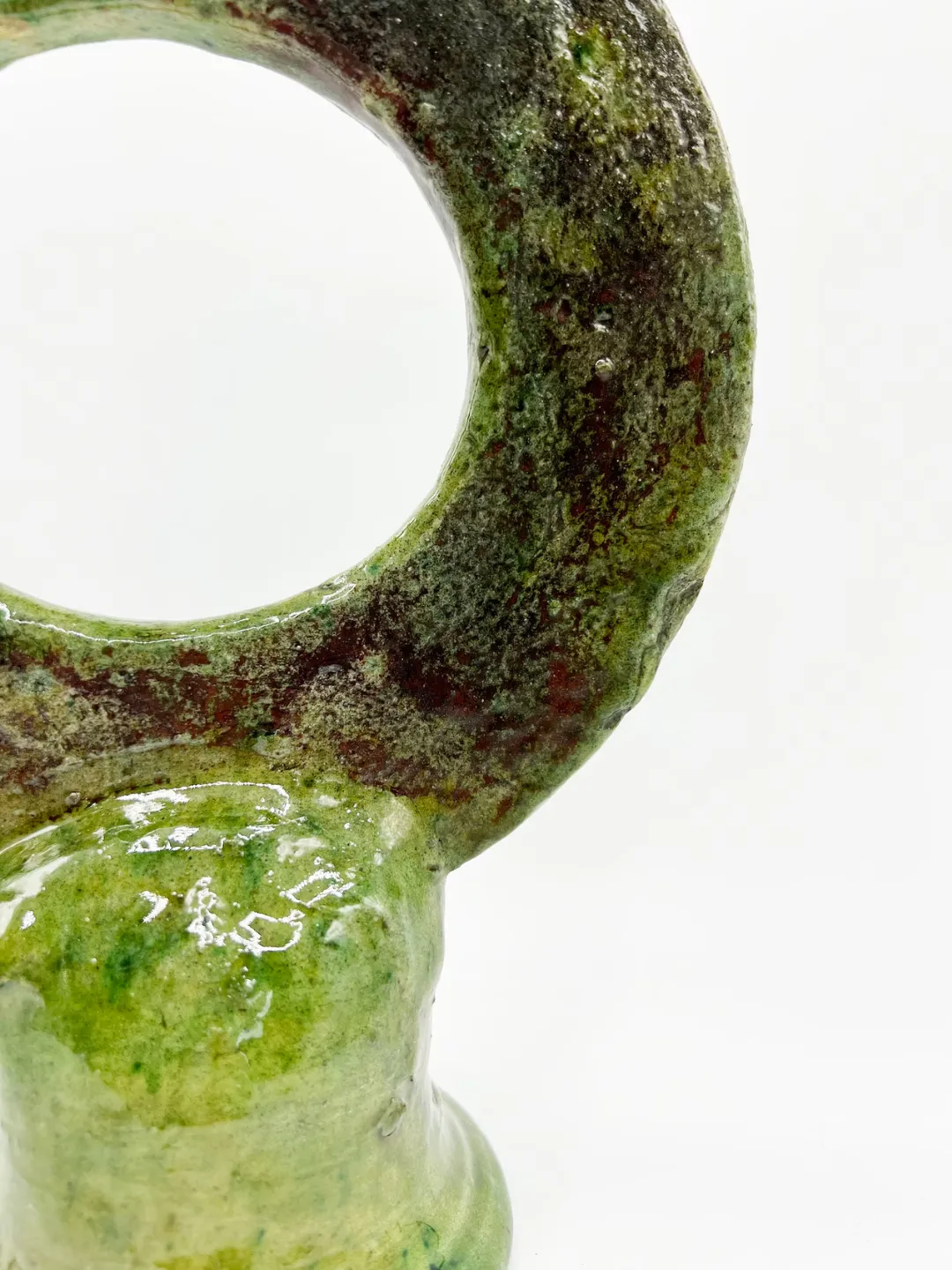Tamegroute Green Glazed Ceramic Candle Holder — view 2