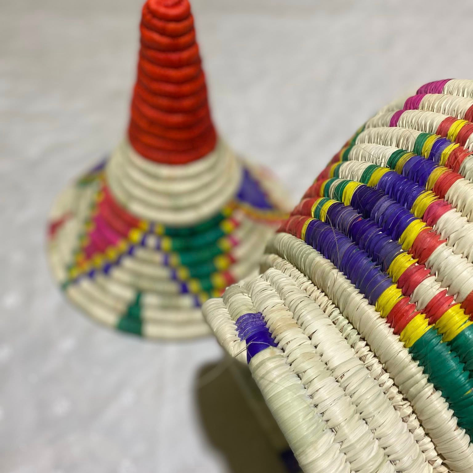 Vintage-Inspired Woven Wicker Basket Pair – Moroccan Craftsmanship — view 6