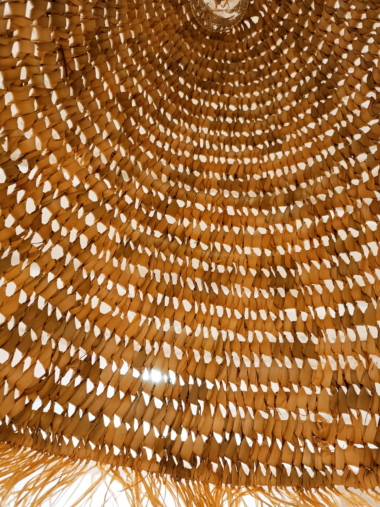 Marrakech Hand-Woven Raffia Palm Lampshade — view 4
