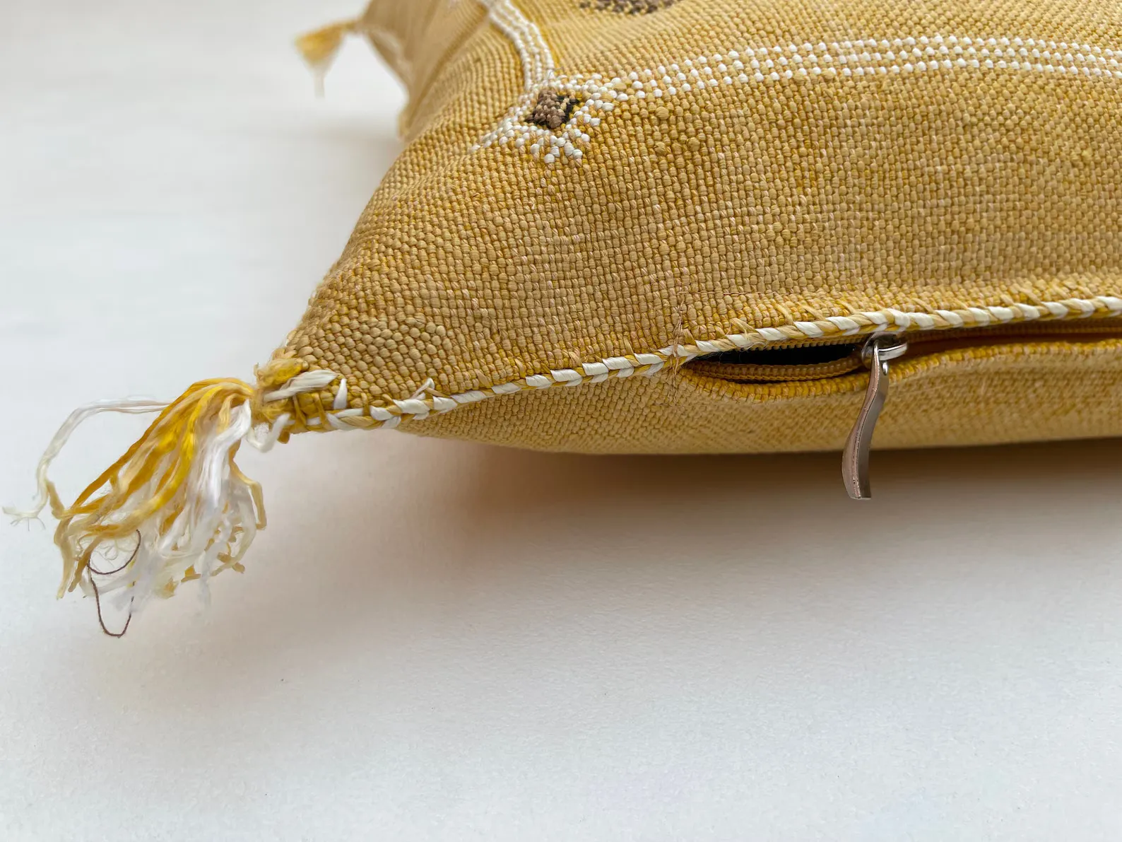 Golden Sabra Silk Pillow Cover from Marrakech — view 2