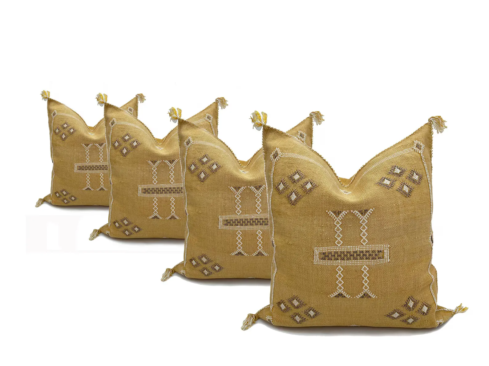 Golden Sabra Silk Pillow Cover from Marrakech — view 7