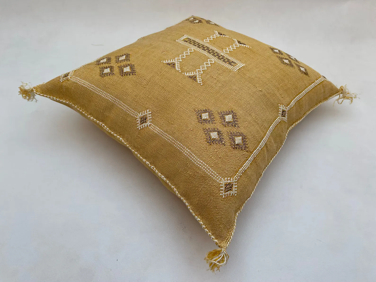 Golden Sabra Silk Pillow Cover from Marrakech — view 5