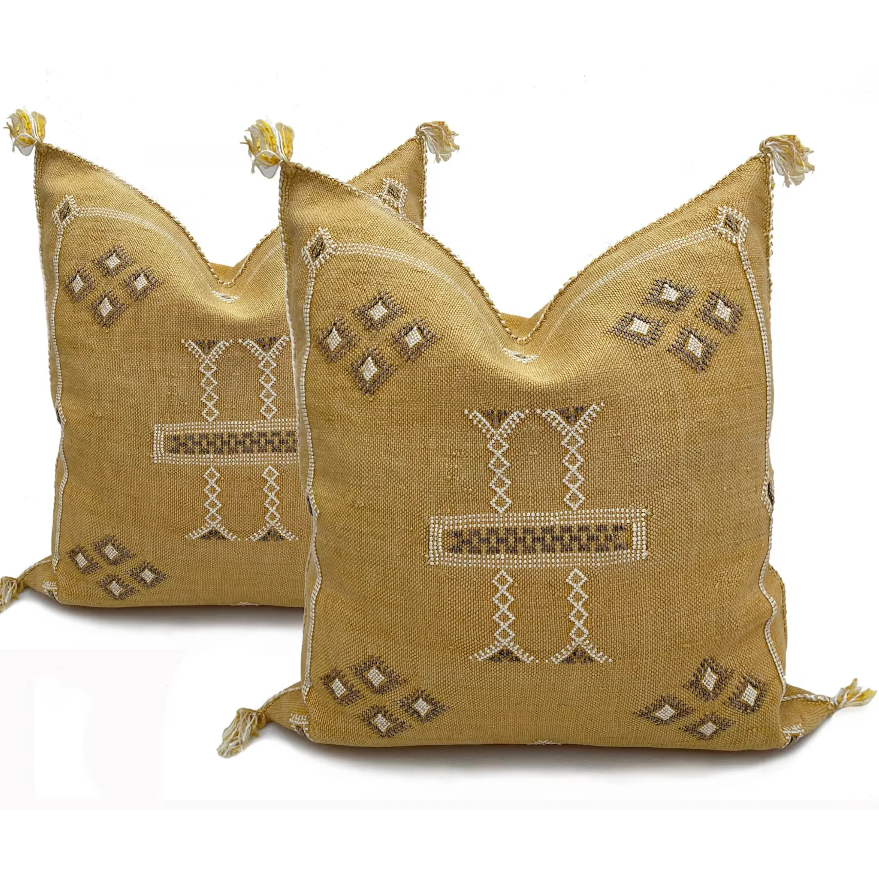 Golden Sabra Silk Pillow Cover from Marrakech