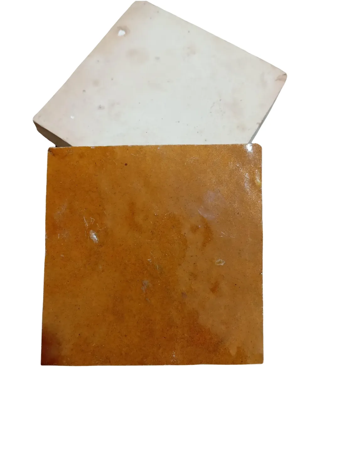 Amber Zellige Tiles — Handmade Fès, 10×10cm, 25pcs