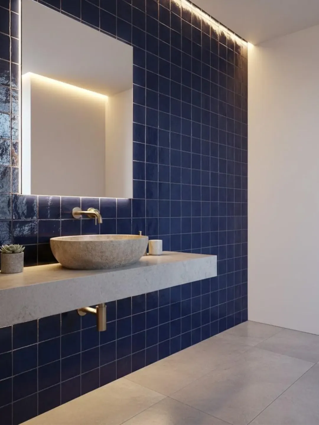 Fès Zellige Tiles Deep Blue — 50×50cm, 25 Tiles — view 2
