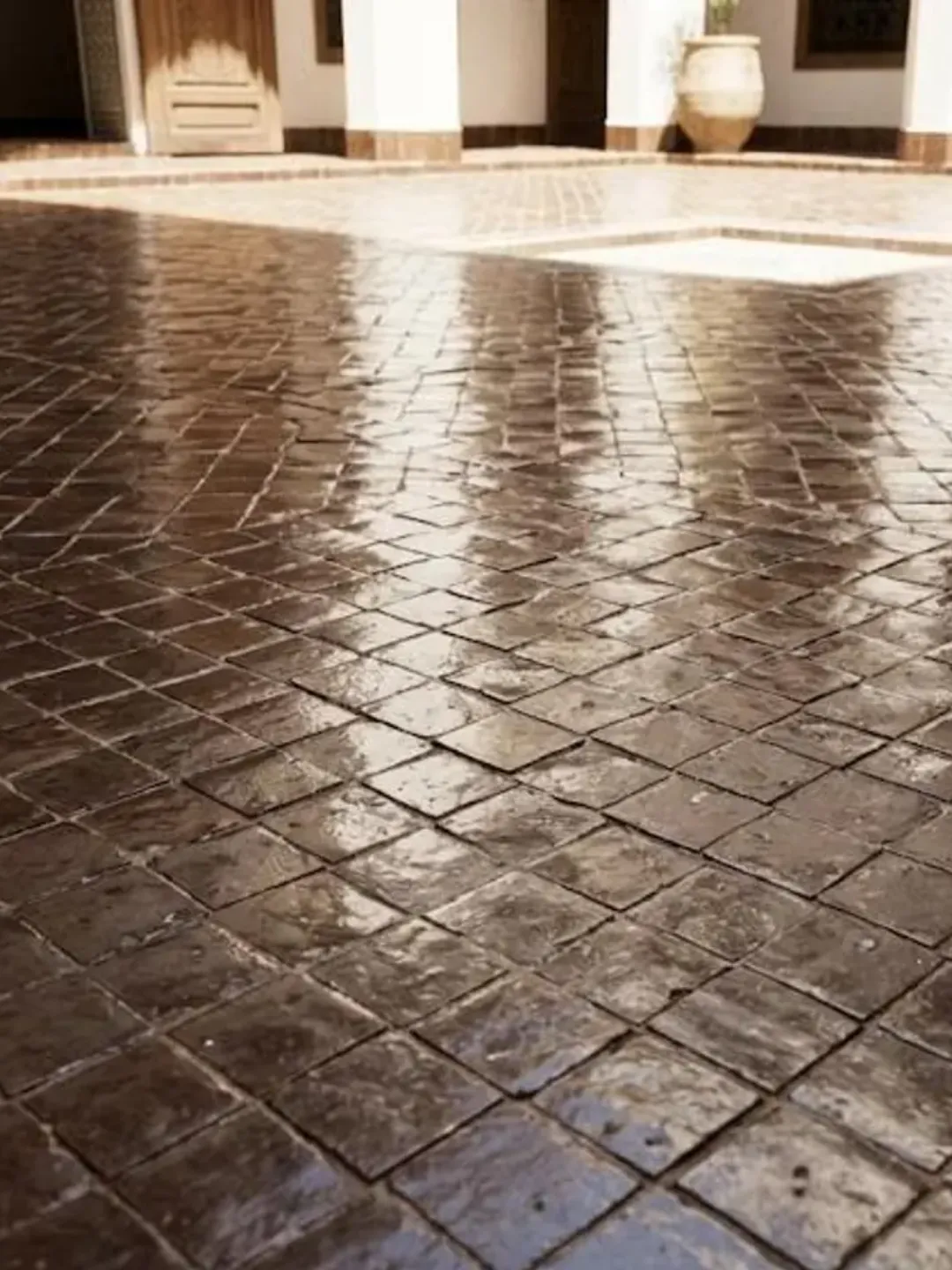 Fès Zellige Tiles Deep Brown — 25-Tile Set 50×50cm — view 2