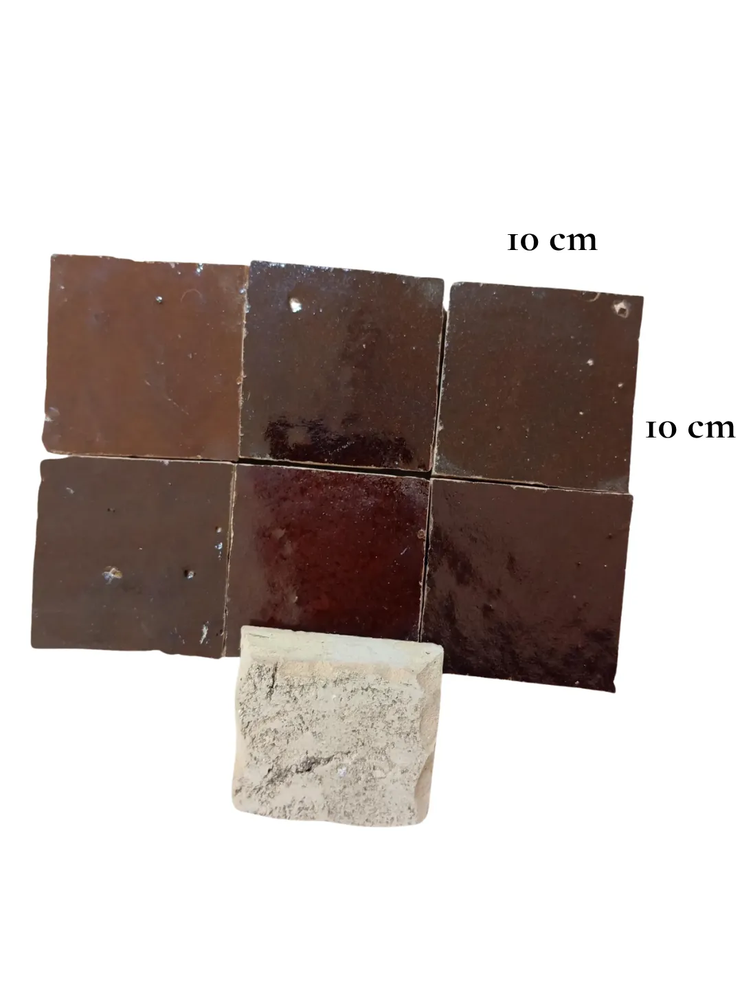 Fès Zellige Tiles Deep Brown — 25-Tile Set 50×50cm