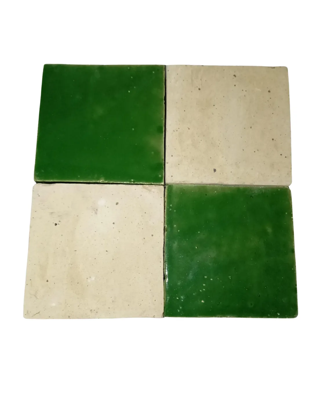 Fès Zellige Tiles Green & White — 50×50cm, 25 Tiles — view 5