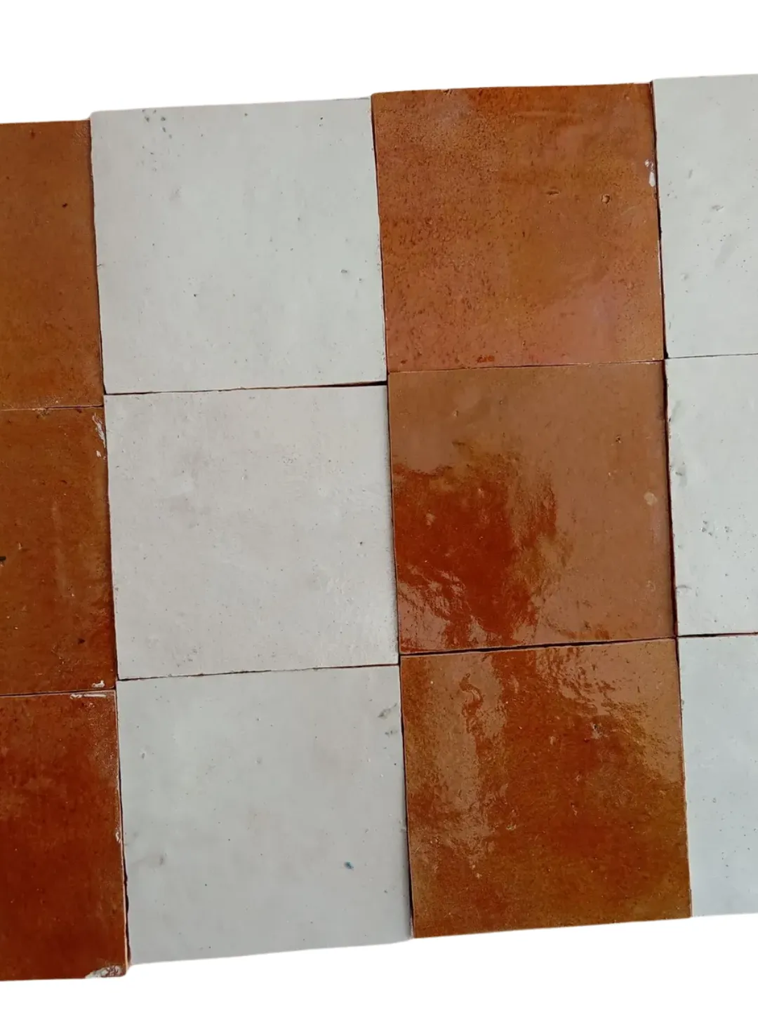 Fès Zellige Tiles Orange & White — 50×50cm, 25pcs — view 3