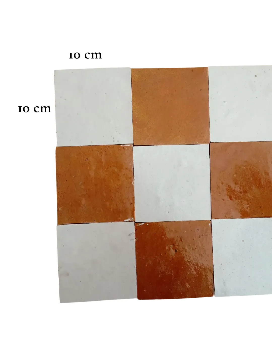 Fès Zellige Tiles Orange & White — 50×50cm, 25pcs