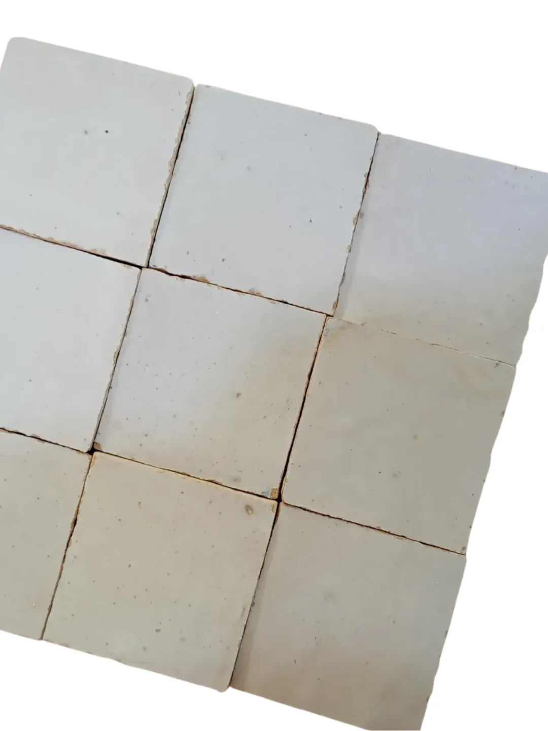 Fès Zellige Tiles White 10×10cm Handmade Set of 25 — view 6