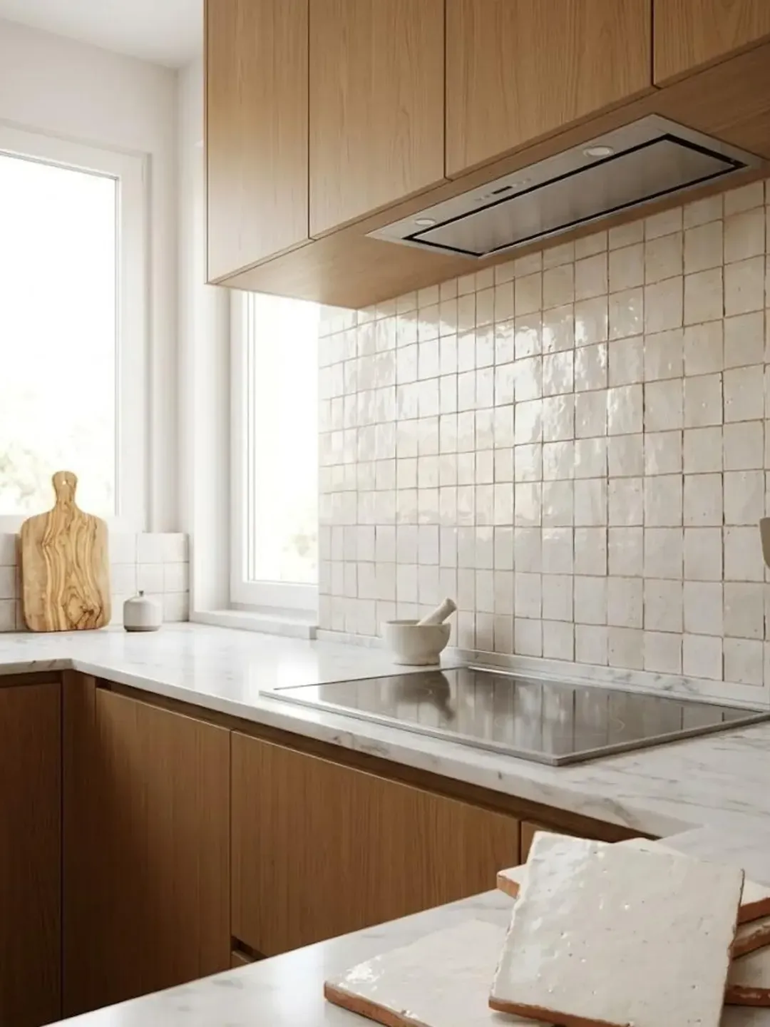 Fès Zellige Tiles White 10×10cm Handmade Set of 25 — view 5